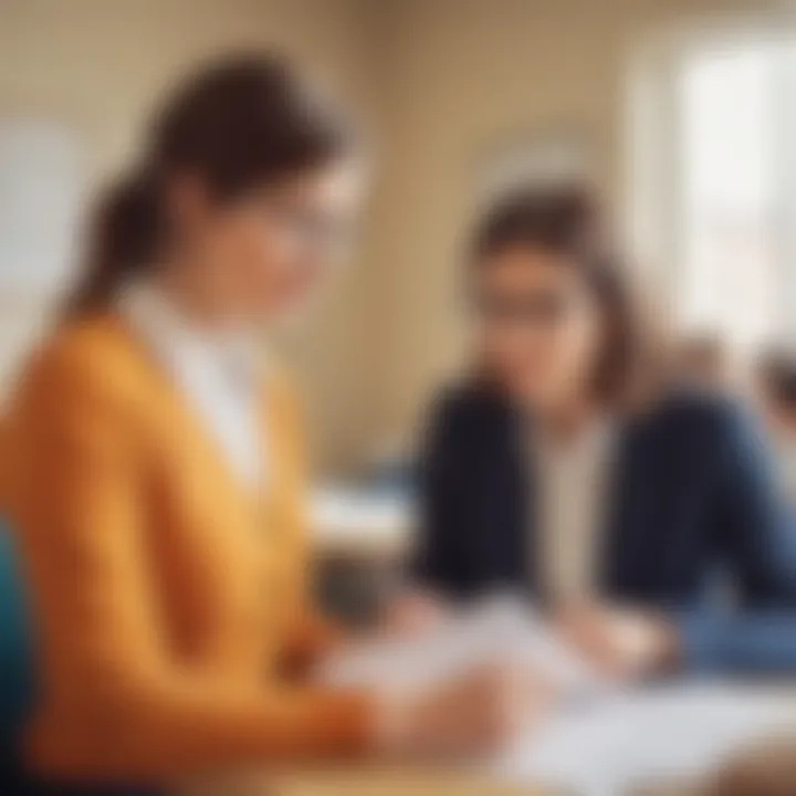 Teacher reading a student's feedback letter