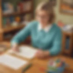 Teacher writing introduction letter to parents
