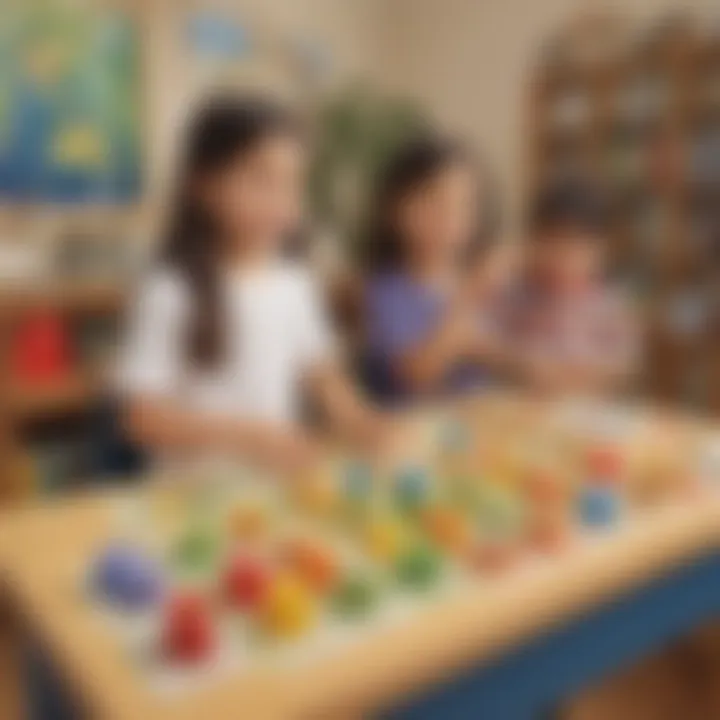An educational setting featuring interactive blending sound games.