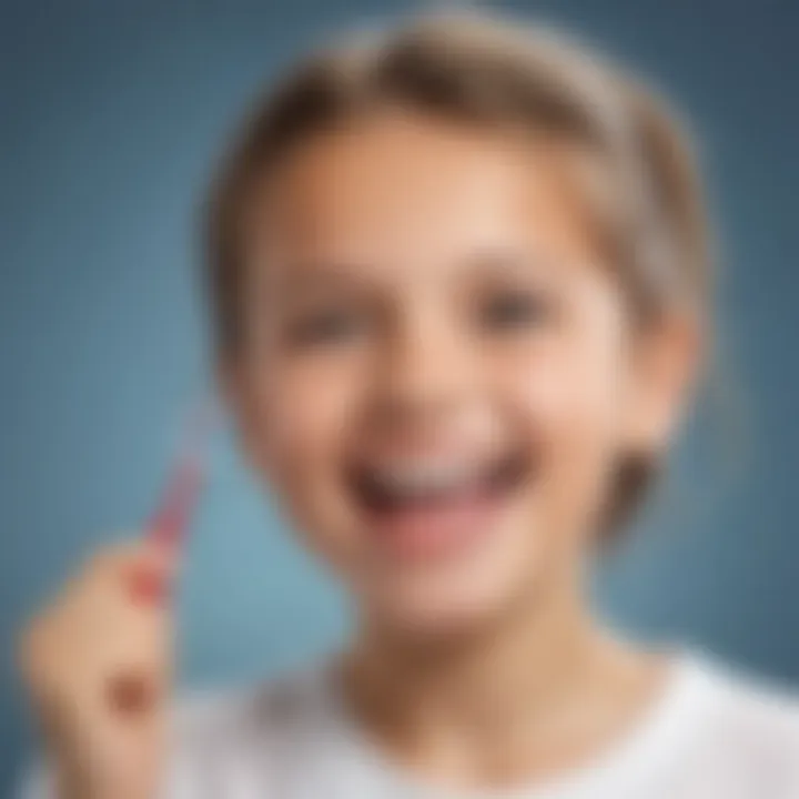 Happy child with bright smile after brushing teeth