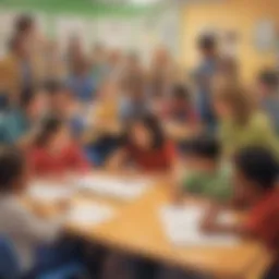 Diverse classroom environment showcasing collaboration among students.
