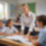 Teacher with QTS guiding students in classroom