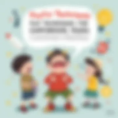 Playful Techniques for Confronting Fears An illustrated guide showcasing techniques for children to confront their fears in a playful manner.