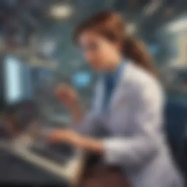Tech Trailblazing by a Female Scientist Technology Advancements Illustration