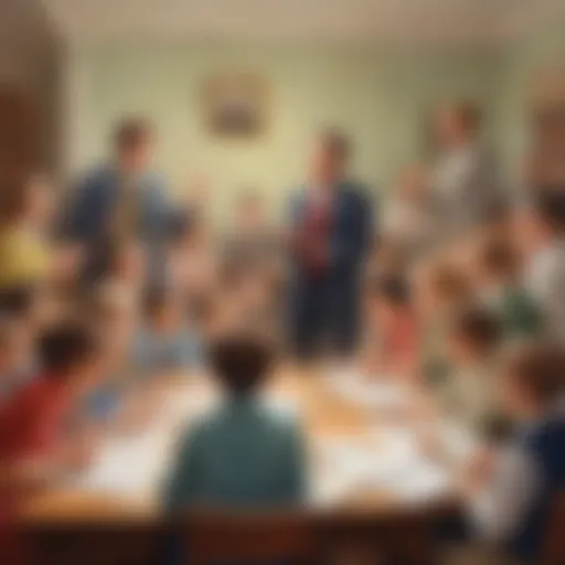 A group of children engaged in a lively debate