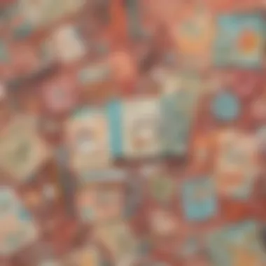 Creative scrapbooking materials arranged aesthetically