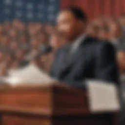 Martin Luther King Jr. delivering a powerful speech