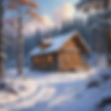Winter: A Time of Tranquility A snowy winter landscape with a cozy cabin in the woods