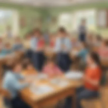 Engagement in Learning A classroom setting with children engaged in learning activities