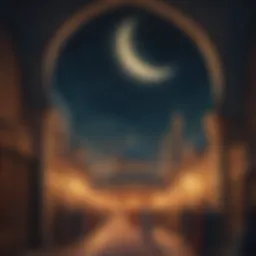 A serene moonlit night symbolizing the arrival of Ramadan