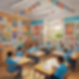 A vibrant classroom adorned with uplifting posters that inspire students