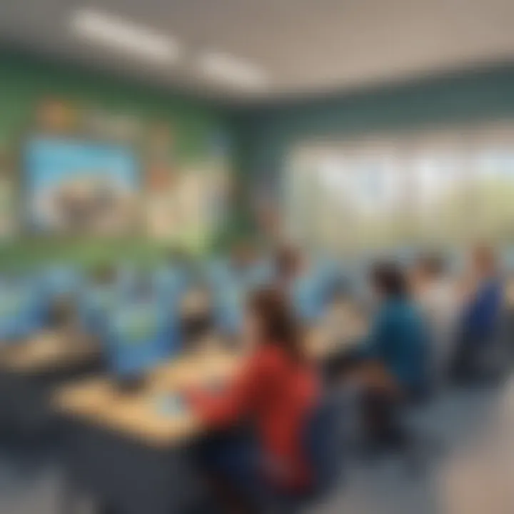 An online classroom showcasing virtual learning environments