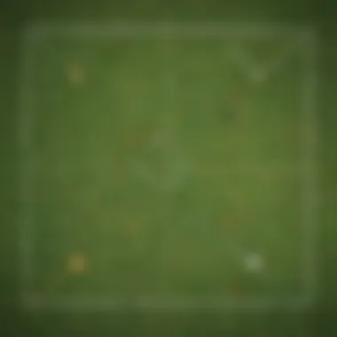 Geometric Tactics on the Football Field A football field illustrated with geometric shapes representing tactics
