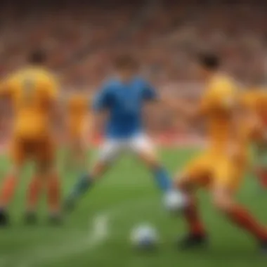 Mathematics in Action During a Football Match Mathematical formulas overlaying a football game scene