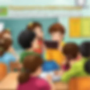 A classroom setting where children are engaged in learning through descriptive language