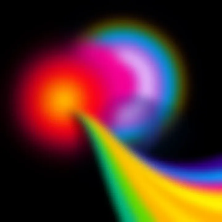 A vibrant rainbow spectrum illustrating the connection between language and color perception