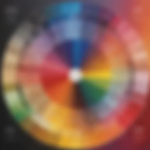 A vibrant color wheel showcasing various named colors