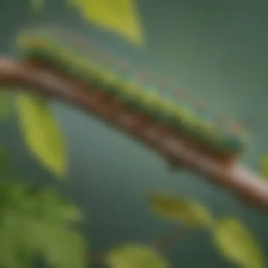 Caterpillar on Branch A vibrant caterpillar on a branch, showcasing its unique patterns