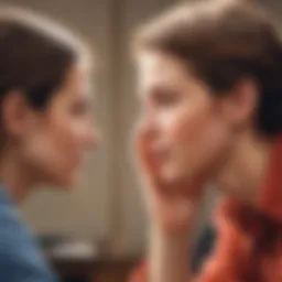 A close-up view of a thoughtful listener engaged in a conversation.