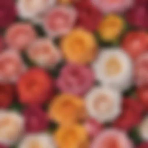 A vibrant bouquet of assorted roses showcasing different colors and varieties.