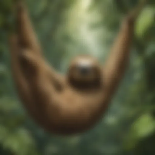 Sloth in its natural rainforest habitat