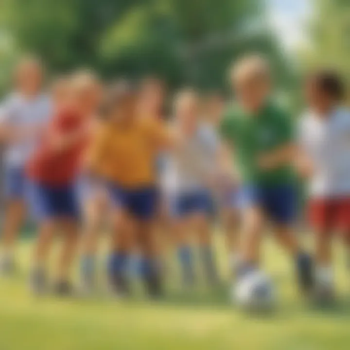 Children participating in a team sport, reflecting the importance of social interactions in physical development.