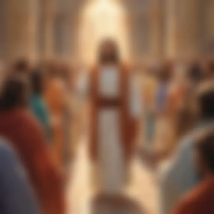 A symbolic interpretation of Jesus' spiritual authority during his temple visit.