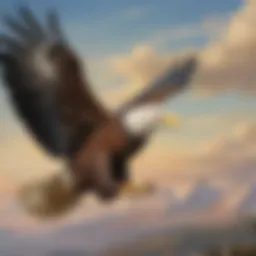 Majestic bald eagle soaring in the sky