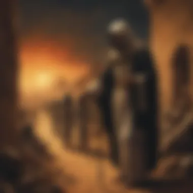 An evocative illustration symbolizing the darkness that enveloped Egypt during the ninth plague, reflecting themes of despair.