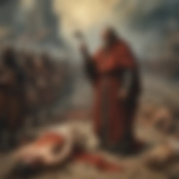 A dramatic portrayal of the destruction brought by the final plague, highlighting themes of sacrifice and deliverance.