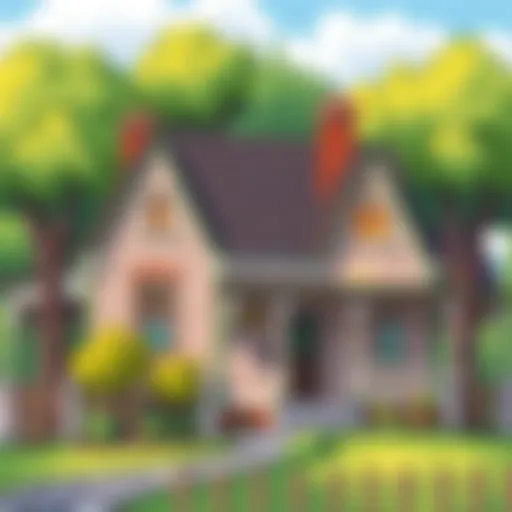 Illustration depicting the house from the poem