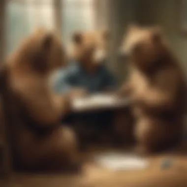 Introspective Bears Contemplating the Outcome Three Bears reflecting on the lessons learned