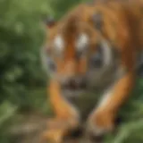 Tiger feasting in the wild