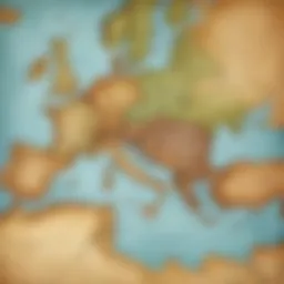 Illustration depicting ancient slave trade route in Europe