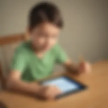 Interactive Digital Tools for Times Table Mastery A child using a tablet to practice multiplication online