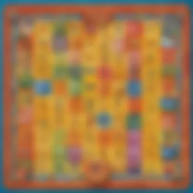 Fun Math Game Board for Multiplication Practice A vibrant math game board with multiplication challenges