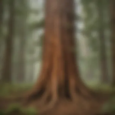 Root System of a Towering Redwood Tree