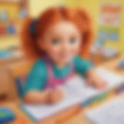 Illustration of a colorful sight word tracing activity