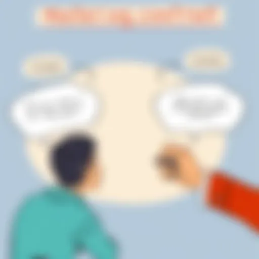 Visual representation of contrasting ideas