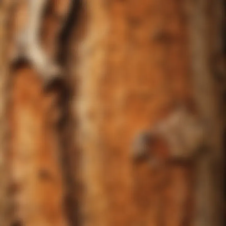 Macro shot of unique bark patterns