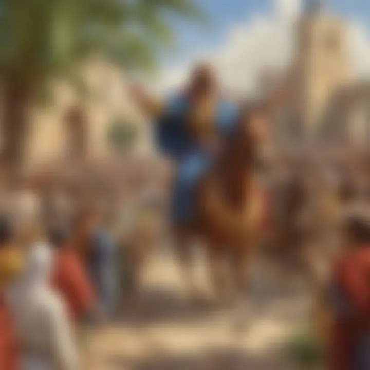 Triumphant Entry of Jesus Illustration