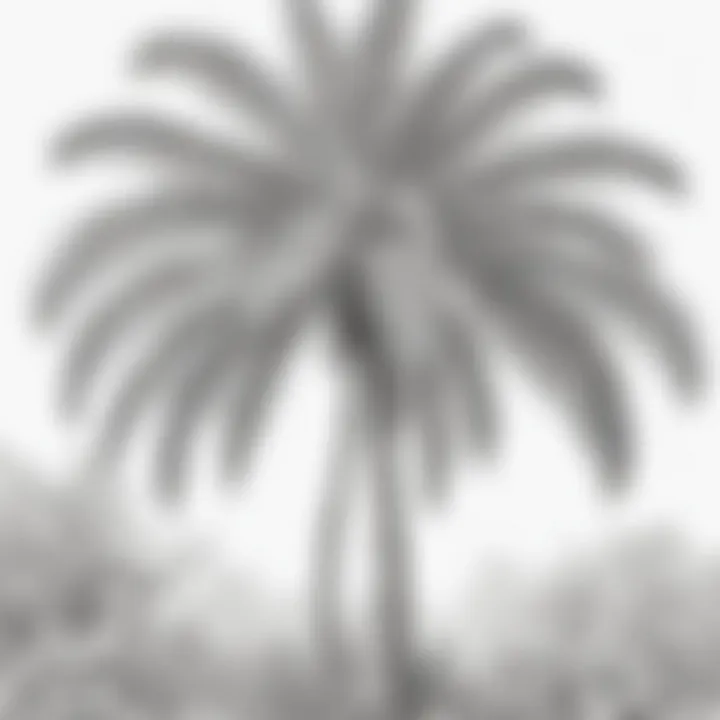 Tropical Palm Tree Coloring Page