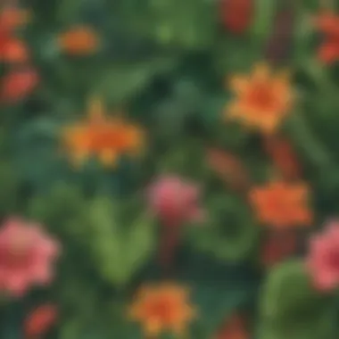 Floral Abundance Colorful tropical rainforest flora