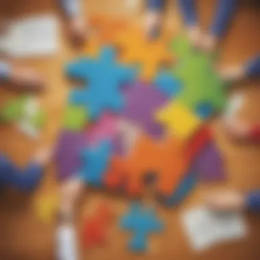 Conceptual illustration of a puzzle coming together symbolizing effective collaboration