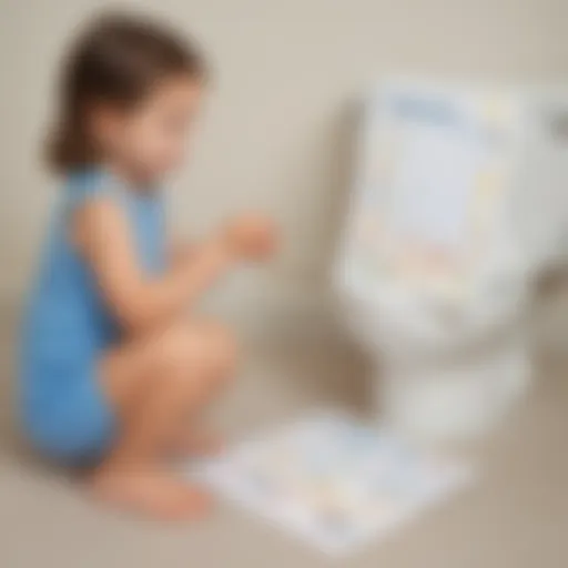 Illustration of child using potty training chart