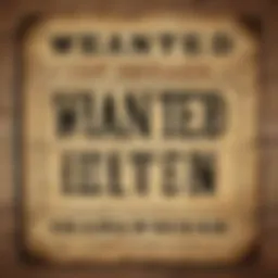 Creative wanted sign template with vintage western theme