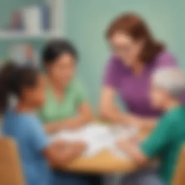 Illustration portraying collaborative AAC efforts among caregivers and educators