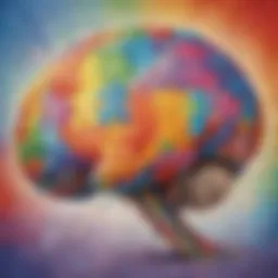 Abstract puzzle pieces forming a brain