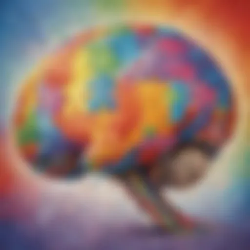 Abstract puzzle pieces forming a brain