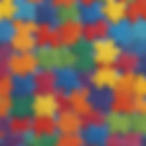 Colorful puzzle pieces representing autism spectrum